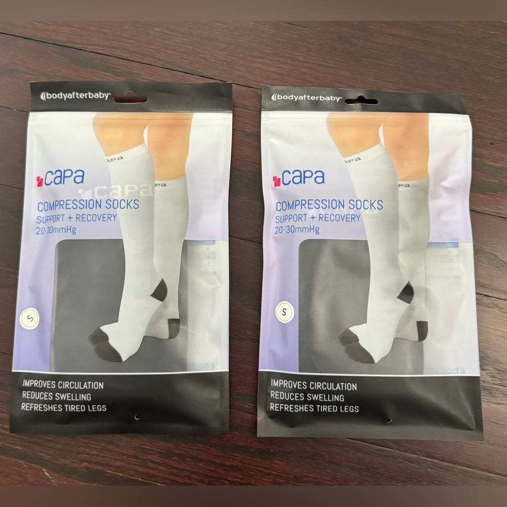 New Capa Compression Socks Support  Body Baby  Size S 20-30 mmhg  2 Pairs